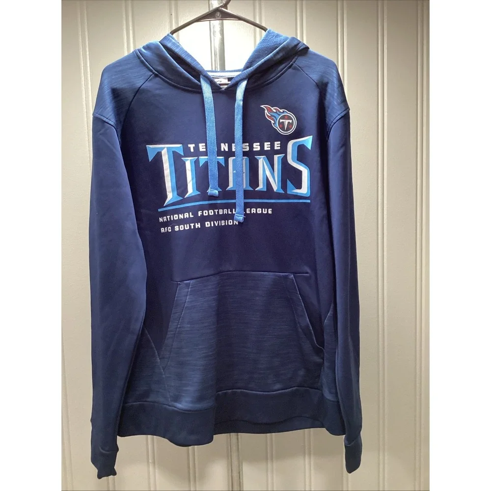 NFL Team Apparel Tennessee Titans Hoodie Blue Fleece Sweatshirt Mens L NWT - Picture 1 of 3